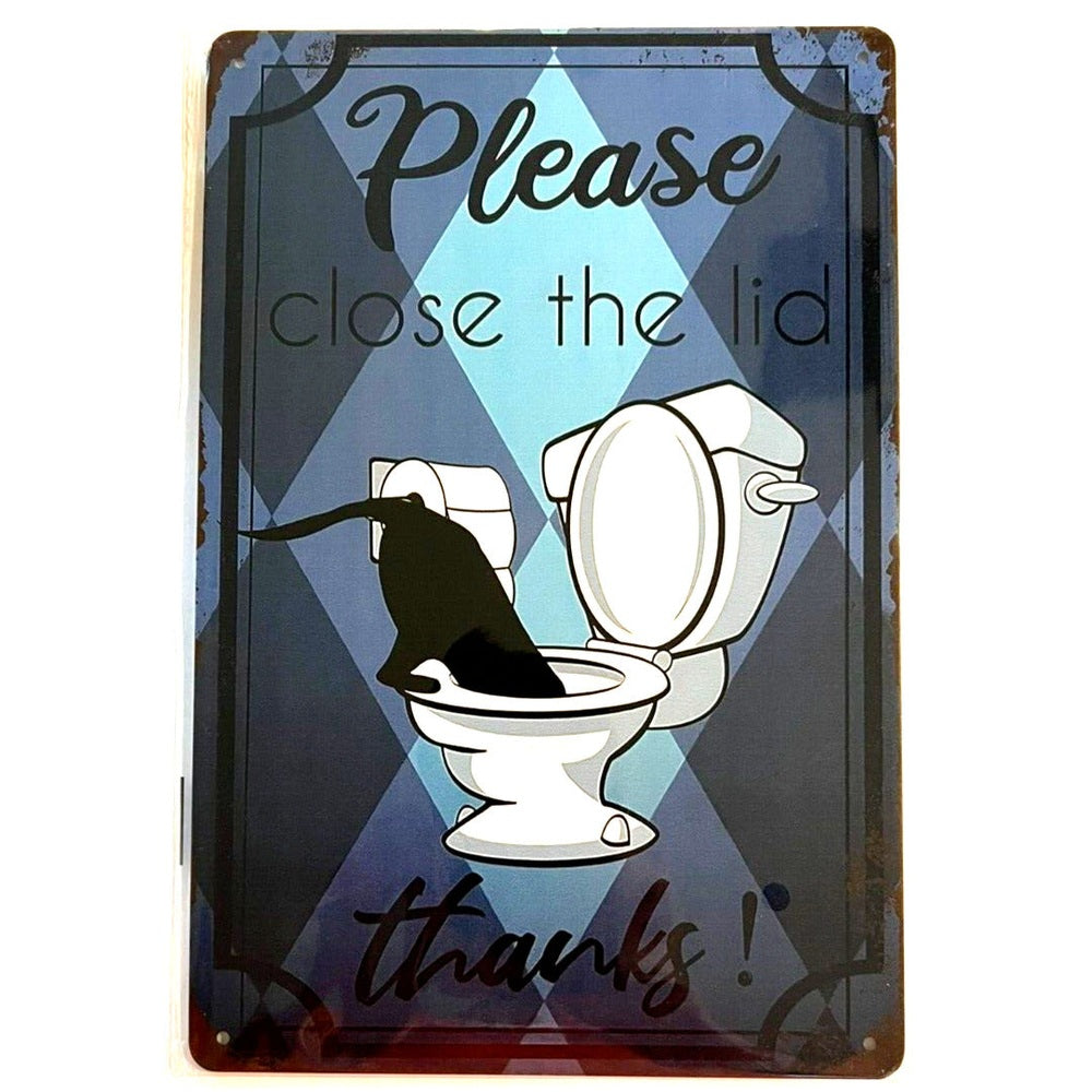 Please Close The Lid Thanks! 8" x 12" Novelty Metal Sign New! Home & Garden:Home Décor:Plaques & Signs Style Your Walls